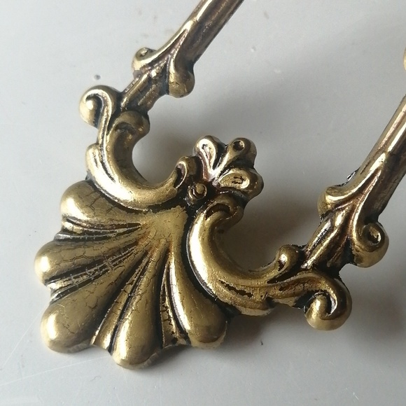 Vintage Brass Hooks Curtain Tie Drapery Holdbacks Wall Mounted Home Decor (2pcs) - Picture 3 of 11